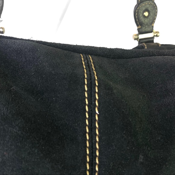 LIZ CLAIRBORNE GENUINE LEATHER HANDBAG BLACK LEATHER SHOULDER WOMEN MEDIUM BAG - Picture 14 of 17